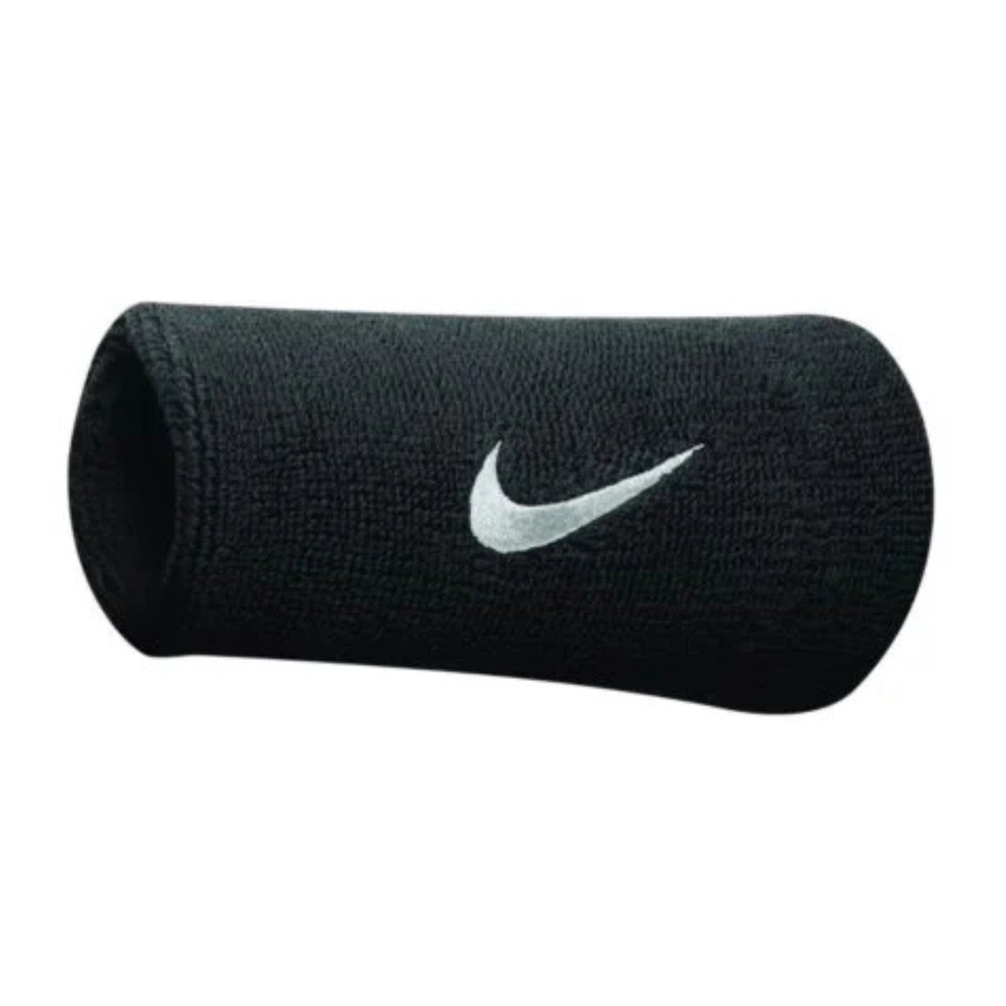 Black wristband with Nike logo on a white background