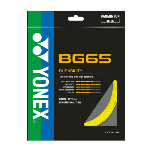 YONEX STRING BMT BG65 22G 0.70MM YEL SET