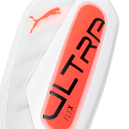 PUMA SHIN GUARD SOCCER ULTRA FLEX SLEEVE WHITE/GLOWING RED (SS25)