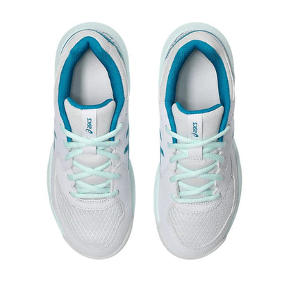 ASICS SHOE G-DEDICATE 8 KID RESTFUL WHITE/TEAL BLUE (AW24)