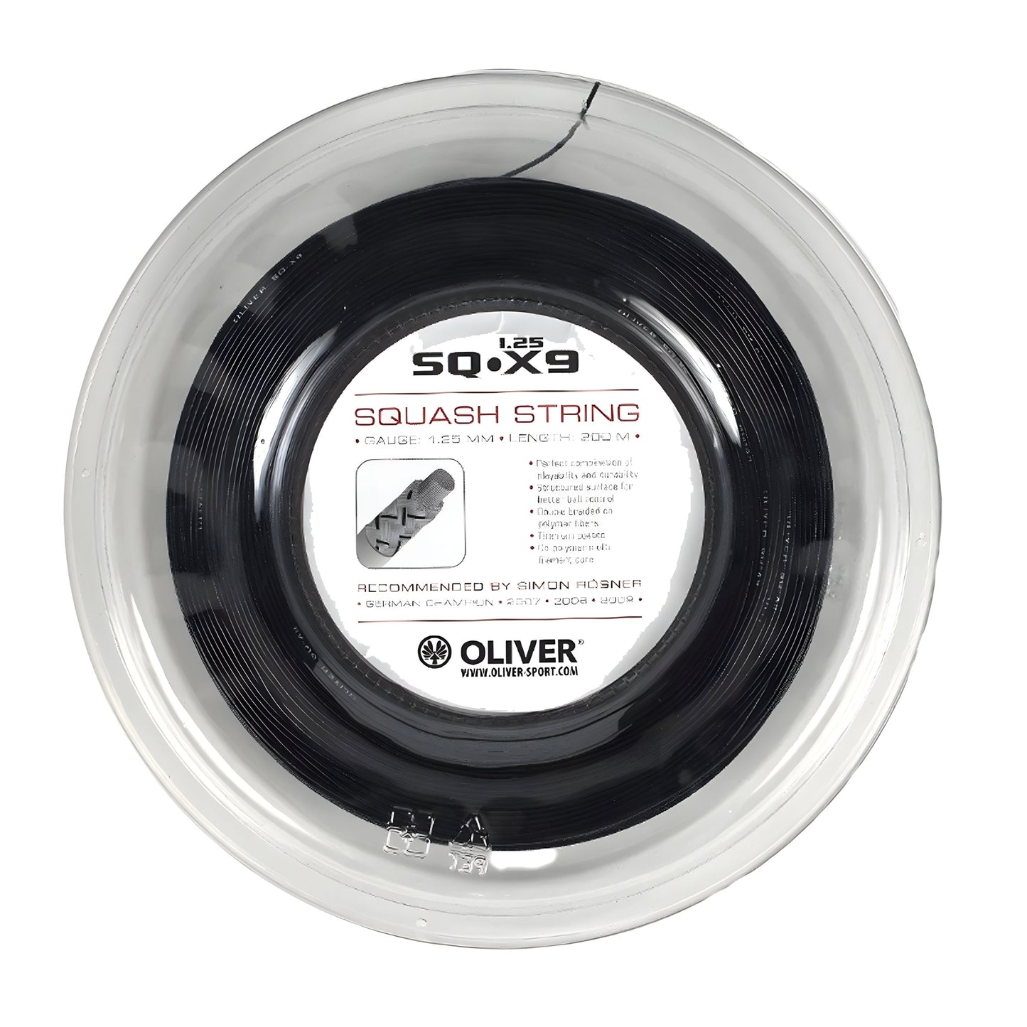 OLIVER STRING SQ X9 1.25MM BLK REEL