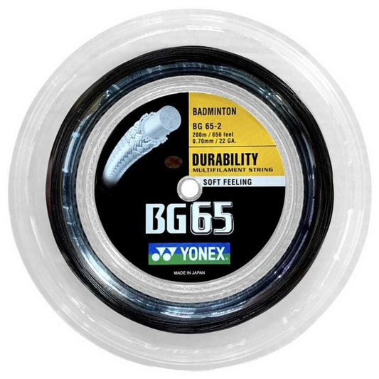YONEX STRING BMT BG65 22G 0.70MM BLACK REEL