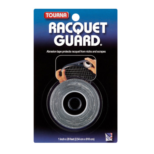 Tourena Racquet Guard packaging with a racquet and tape on a blue background