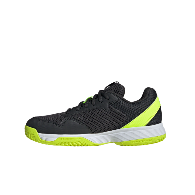 ADIDAS SHOE COURTFLASH KID BLACK/LUCID LEMON (SS25)