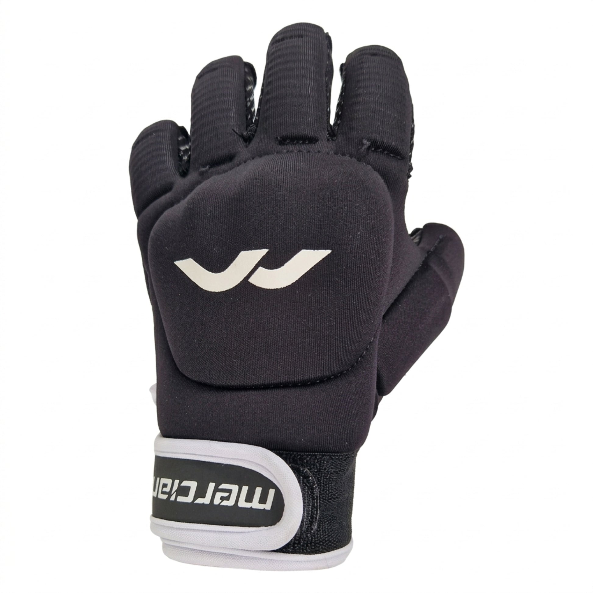 Black glove with a mercian logo on a white background