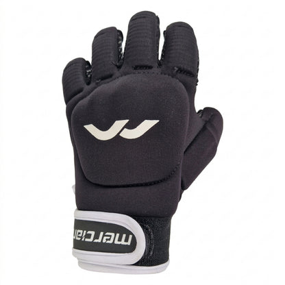 Black glove with a mercian logo on a white background