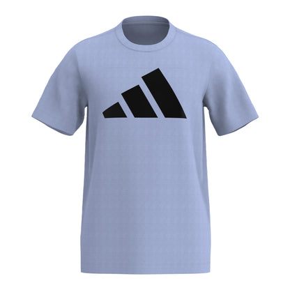 Light blue t-shirt with black Adidas logo on a white background