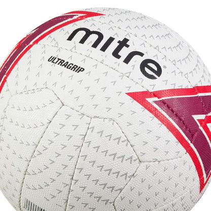 MITRE BALL NETBALL MATCH ULTRAGRIP WHT/RED (TBD)