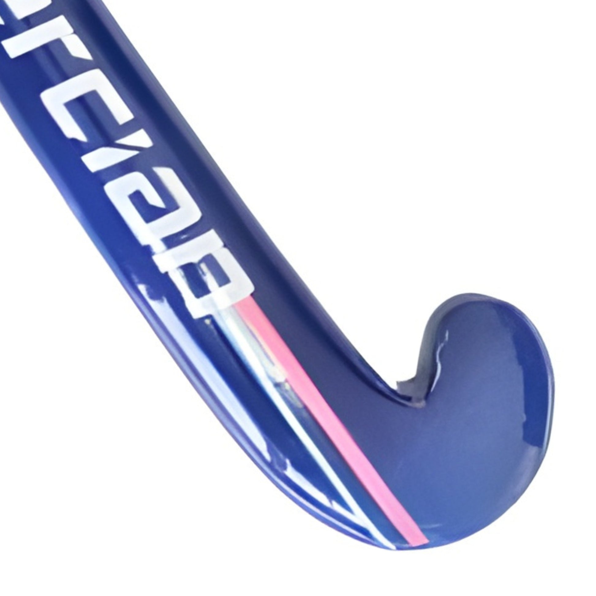 Blue mini hockey stick on a white background