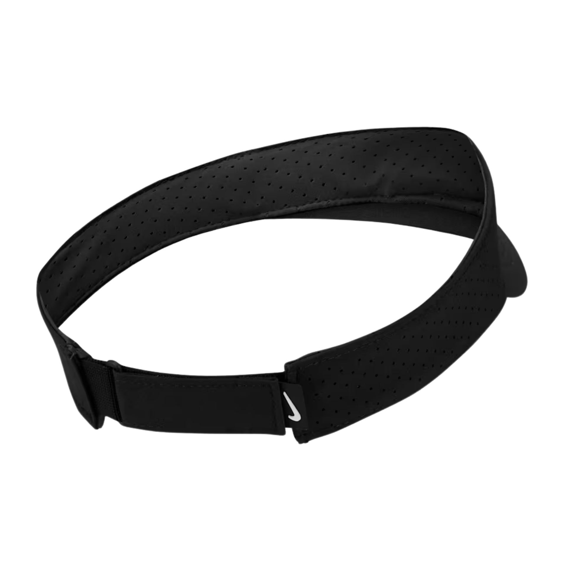 Black Nike visor on a white background