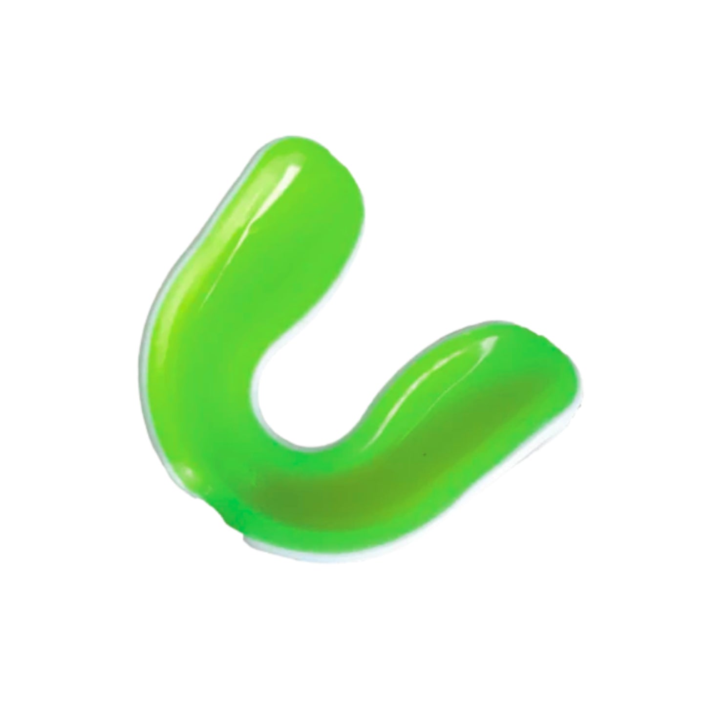 Green mouthguard on a white background