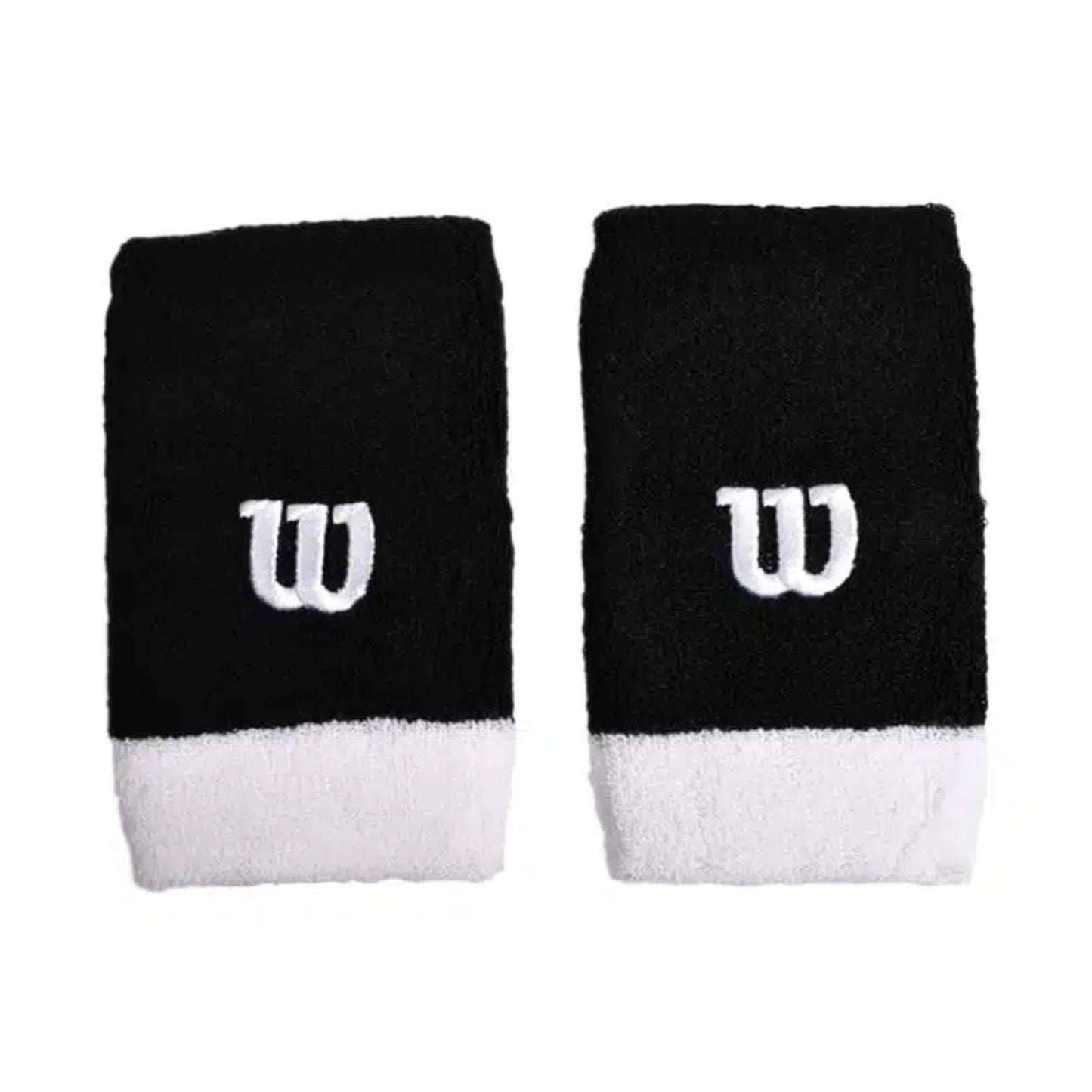 WILSON WRISTBANDS WIDE BLACK (2) (SS24)