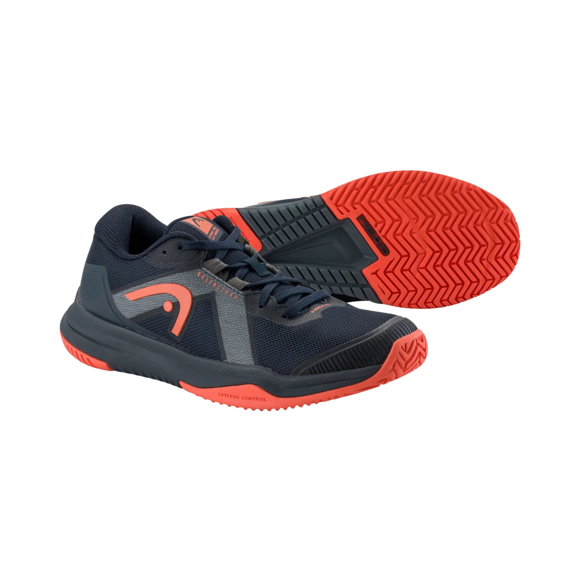 Navy and red Head padel shoes on a white background