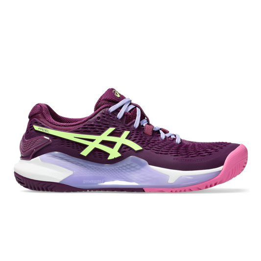 ASICS SHOE G-RESOLUTION 9 PADEL WN DEEP MAUVE/LIME GREEN (AW24)