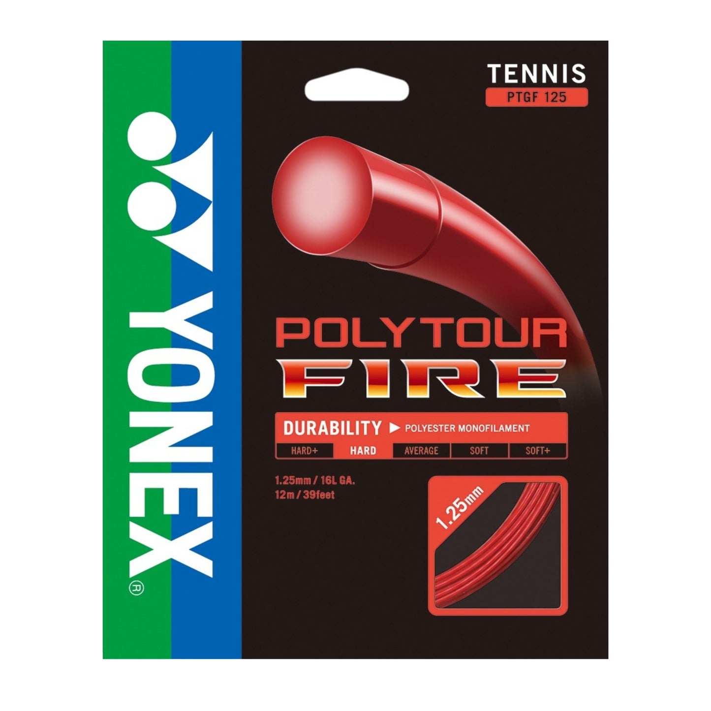 YONEX STRING POLYTOUR FIRE 1.25MM 16G RED SET