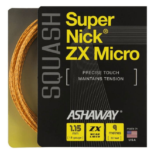 ASHAWAY STRING SQ SUPERNICK ZX MIC 18G 1.15MM ORG SET