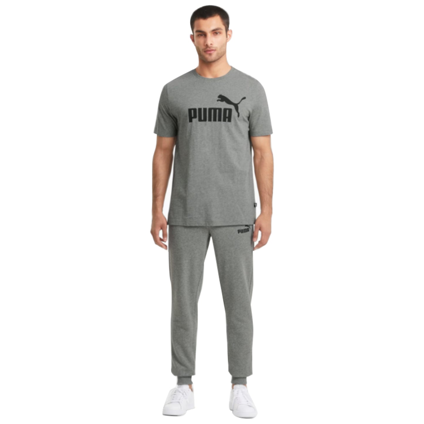 PUMA SHIRT TEE ESS LOGO GRAY HEATHER (AW24)
