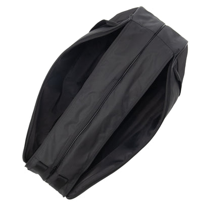 Black tennis bag on a white background
