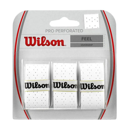 Pack of Wilson tennis overgrips with clear packaging on a white background