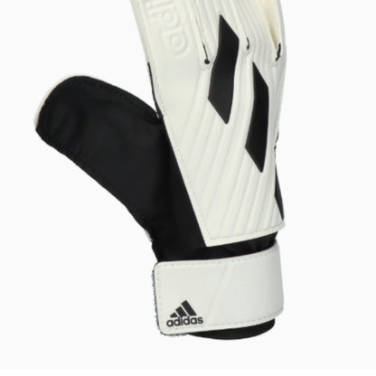Black and white Adidas glove on a white background
