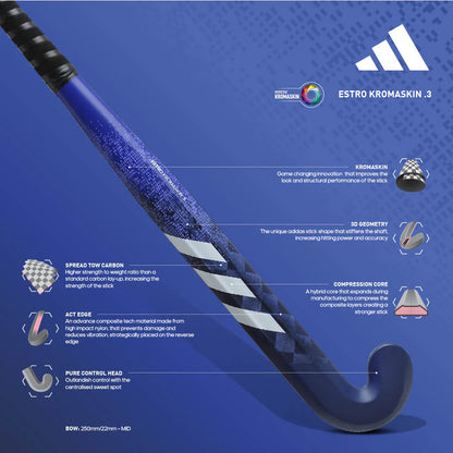 ADIDAS STICK ESTRO KROMASKIN .3 LOW BOW LUCID BLUE/ZERO METALLIC (2025)