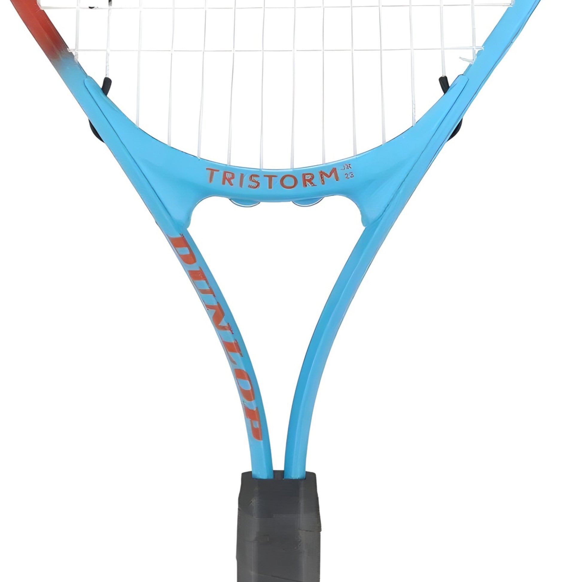 Dunlop tennis racket with 'TRISTORM' wording on a white background