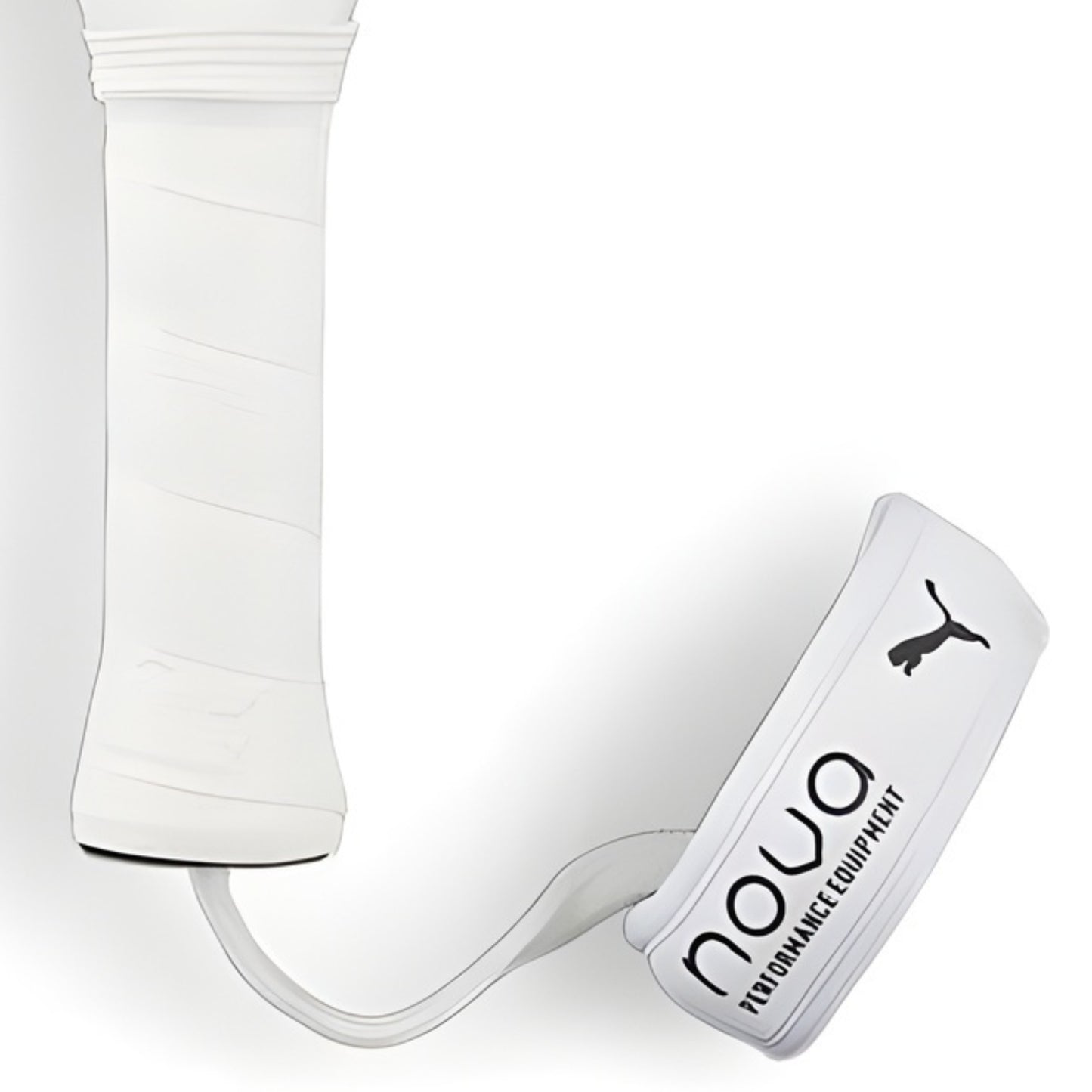 White puma padel racket handle