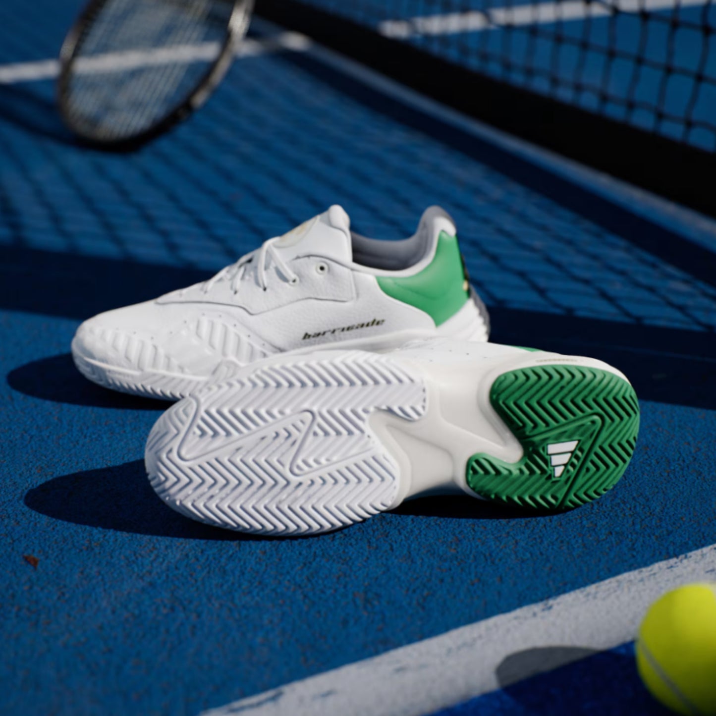 ADIDAS SHOE BARRICADE 13 LEATHER MN METALLIC/WHITE/GREEN (AW25)