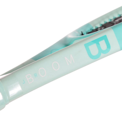 Light blue tennis racket with 'Boom' branding on a white background