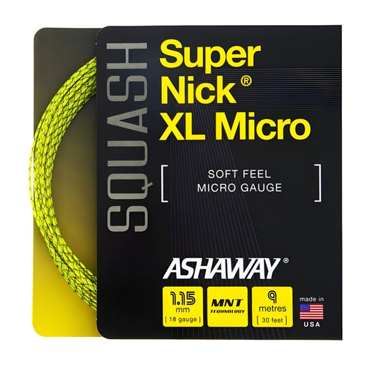 ASHAWAY STRING SQ SUPERNICK XL MICRO 18G 1.15MM YEL SET