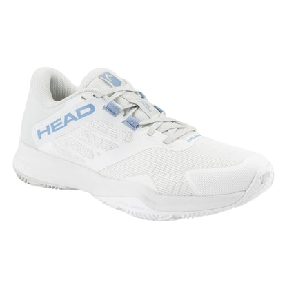 White Head padel shoes with light blue accents on a white background