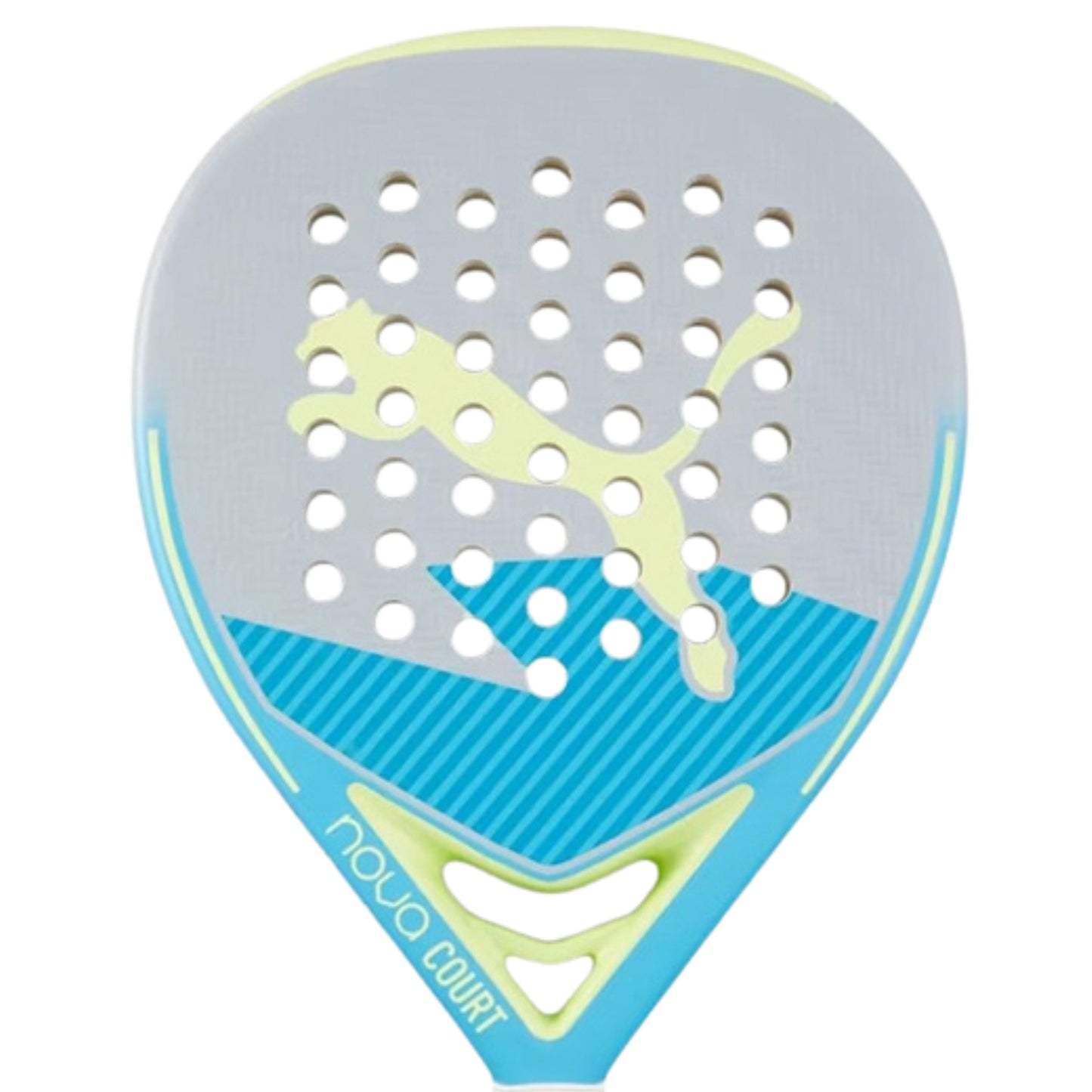 Padel racket with Puma logo on a white background
