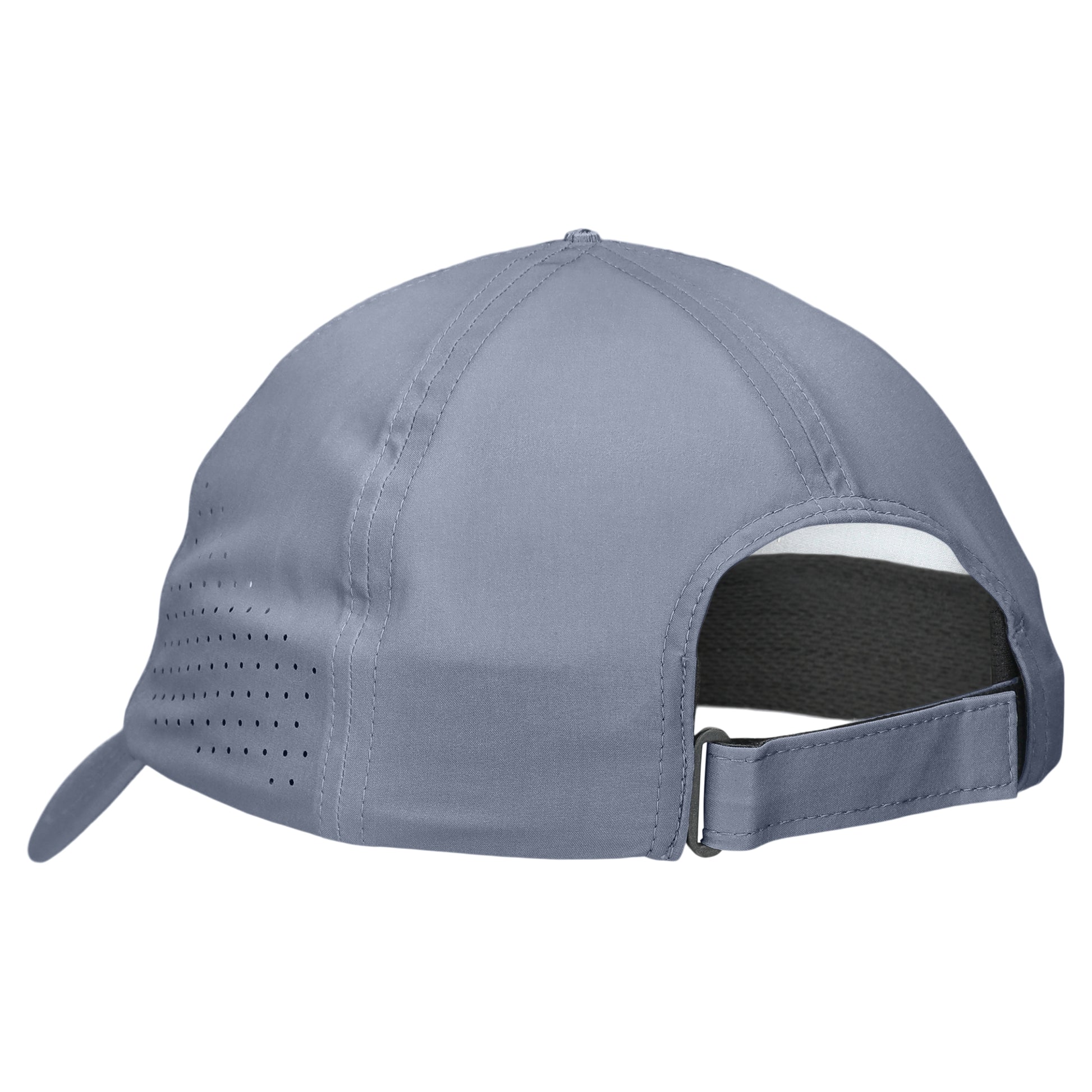 Gray cap with a strap on a white background