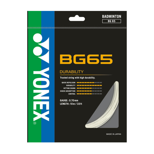YONEX STRING BMT BG65 22G 0.70MM WHT SET