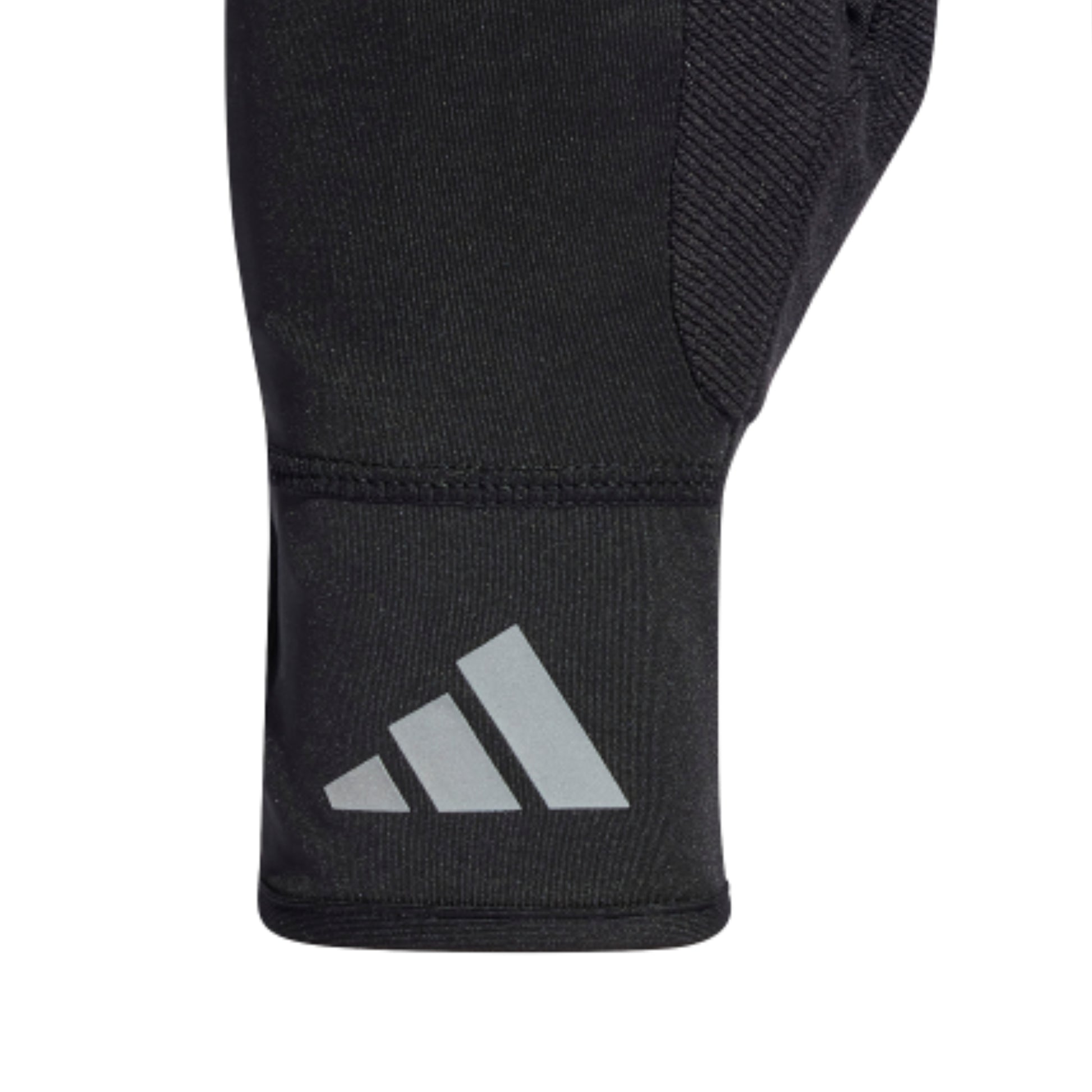 Black boxing glove with Adidas logo on a white background