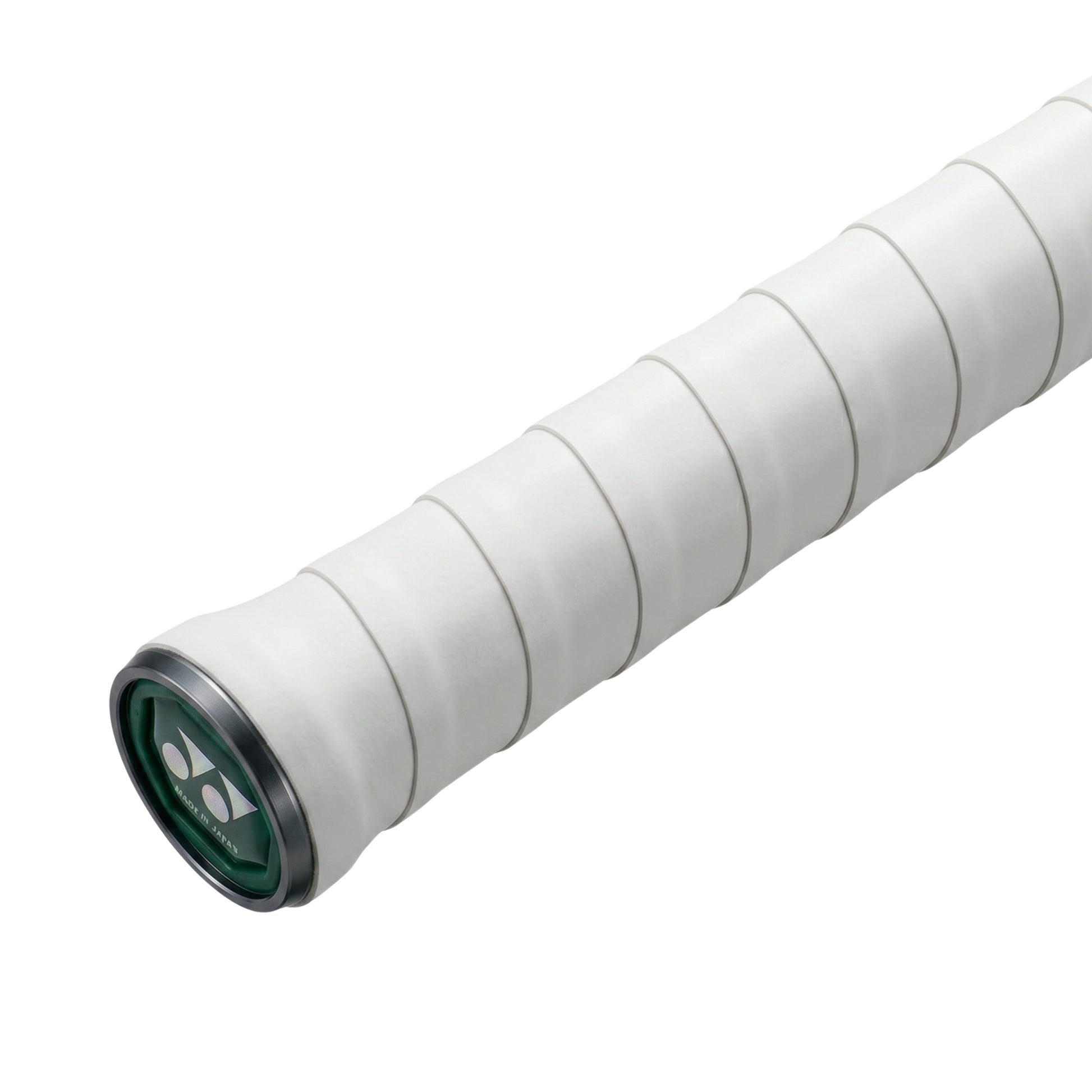 Yonex racket handle with dry super grip overgrip on a white background