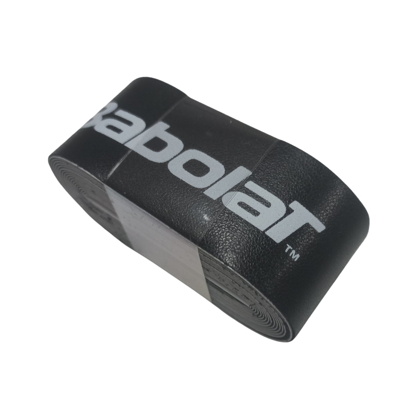 Black tennis grip band with Babolat branding on a white background