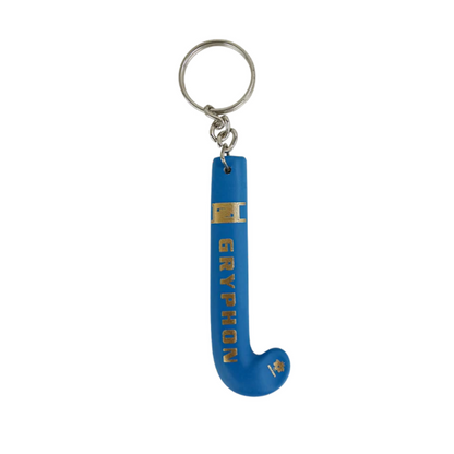 Blue keychain with 'Gryphon' branding on a white background