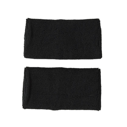 Two black wristbands on a white background