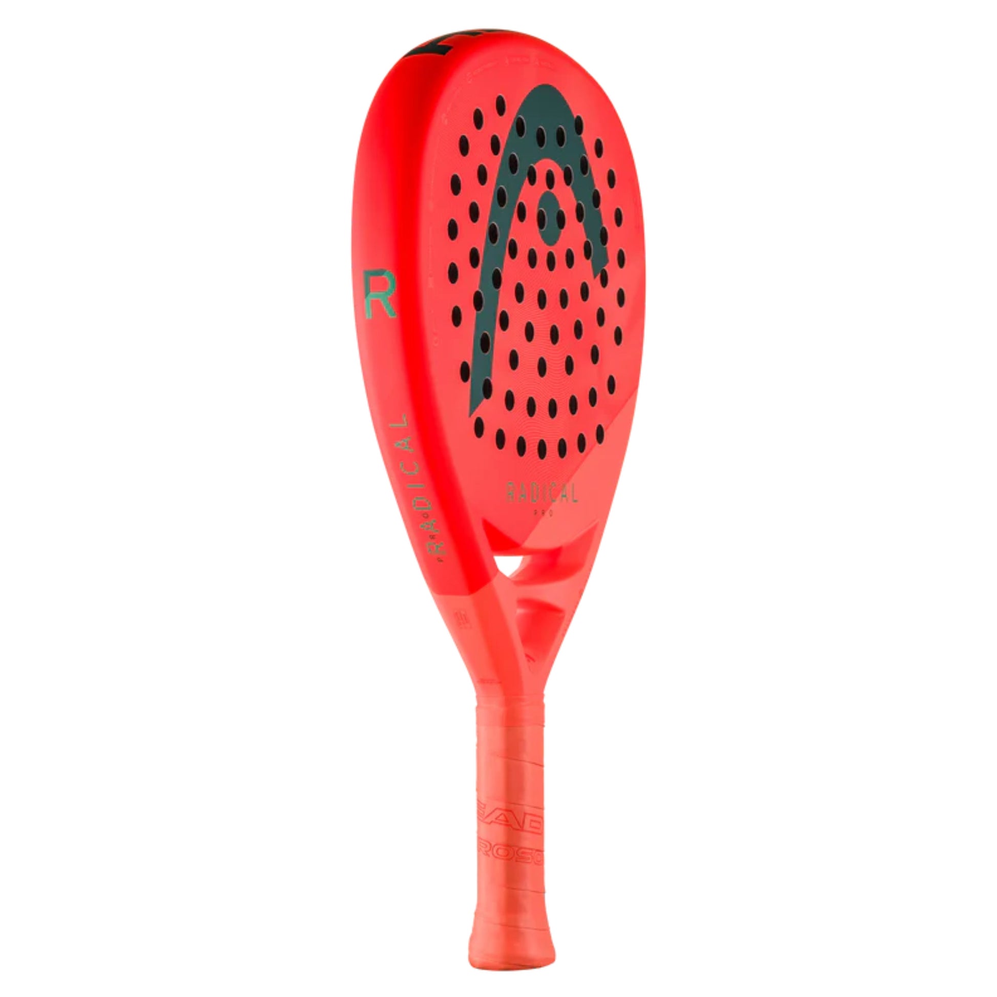 Red Head padel racket with a green logo on a white background