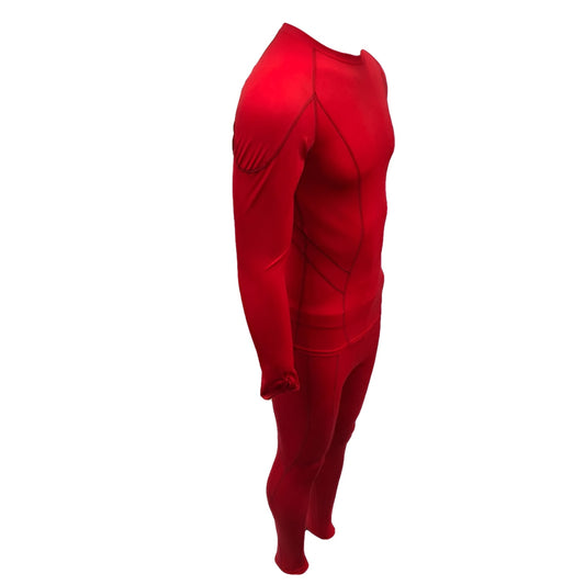 Mitzuma red body compression suit on a white background