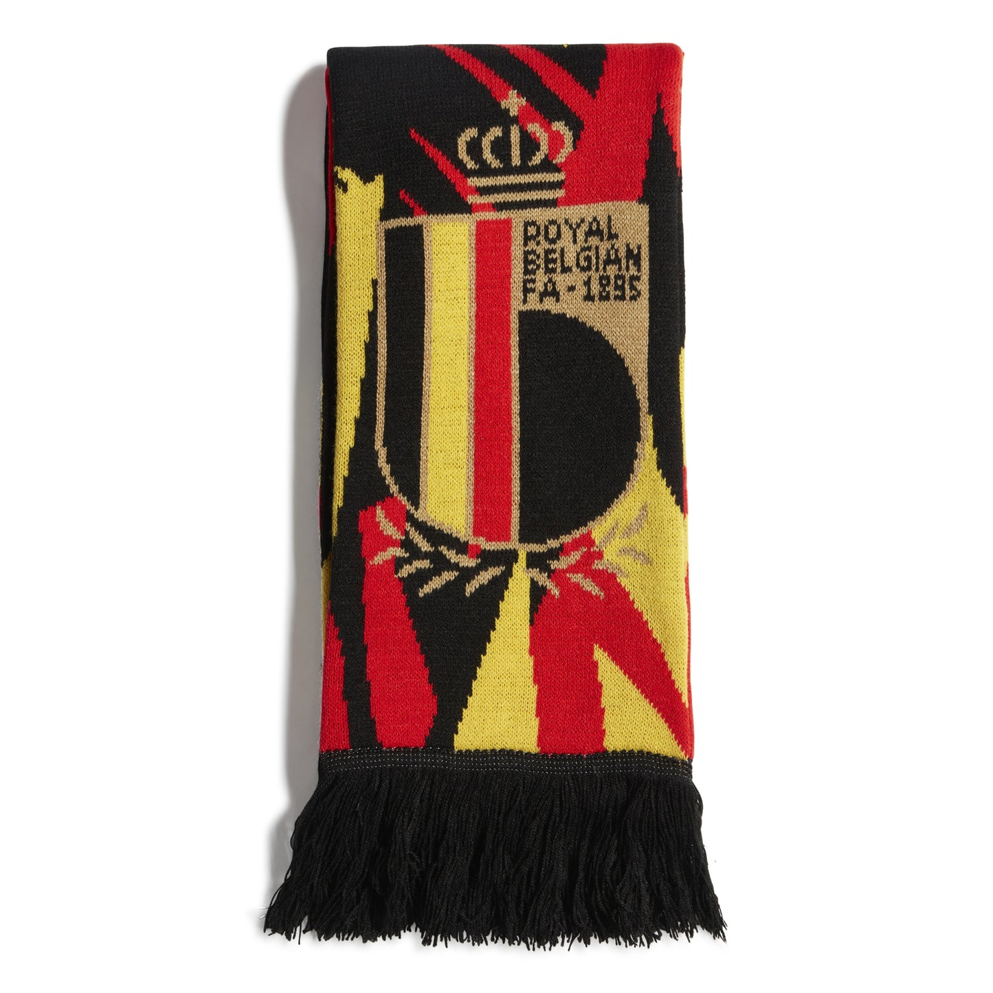 Black scarf with Royal Belgian FA logo on a white background