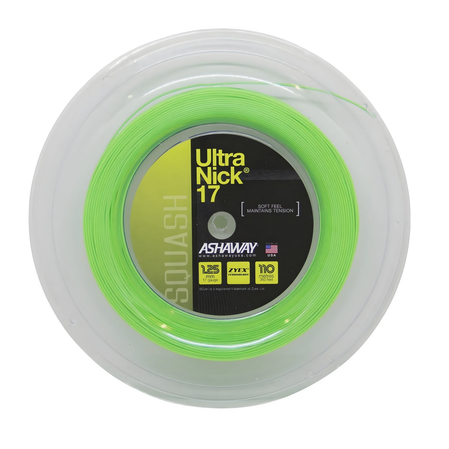 ASHAWAY STRING SQ ULTRANICK 17G 1.25MM GRN REEL