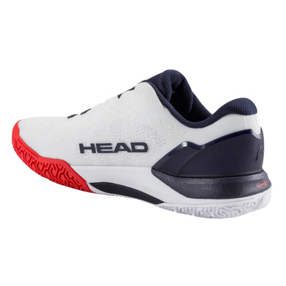 White Head tennis shoe with red and black sole on a white background