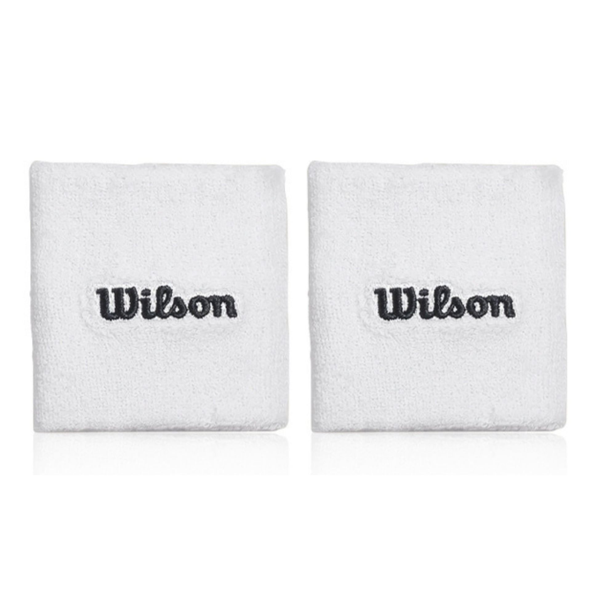 White Wilson wristbands on a white background