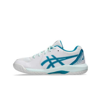 ASICS SHOE G-DEDICATE 8 KID RESTFUL WHITE/TEAL BLUE (AW24)