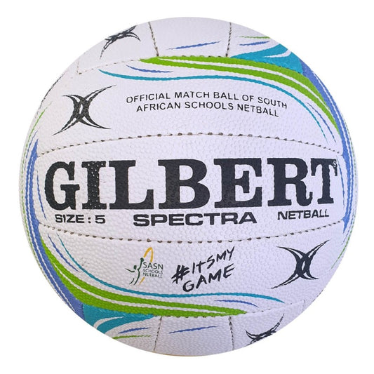 GILBERT BALL NETBALL SPECTRA GSA SCHOOL WHT/GRN