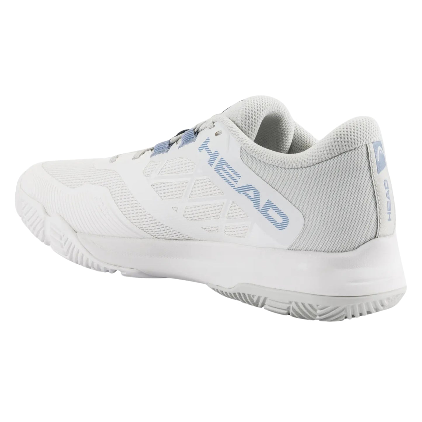 White Head padel shoes with light blue accents on a white background