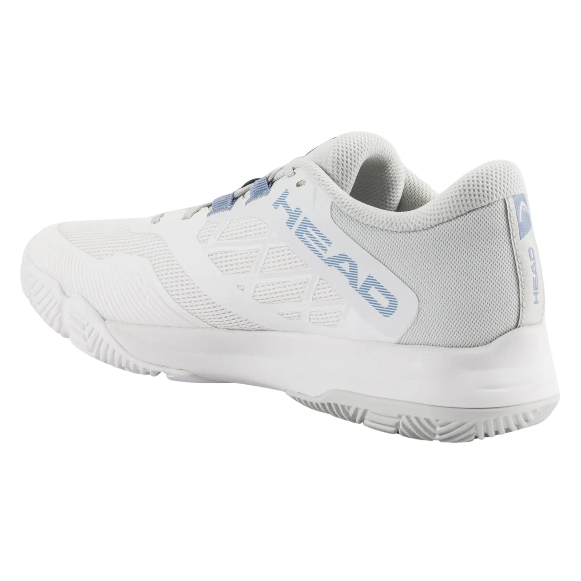 White Head padel shoes with light blue accents on a white background