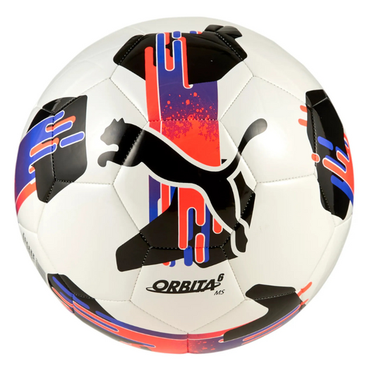 PUMA BALL SOCCER ORBITA 6 MS WHITE/GLOWING RED/PURPLE (SS25)